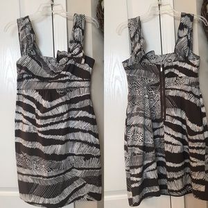 LAST CHANCE BCBG MaxAzria brown and white empire style dress.